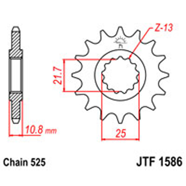 JT JT Gear Box Sprockets G/B 1586-17T YAM (2086)